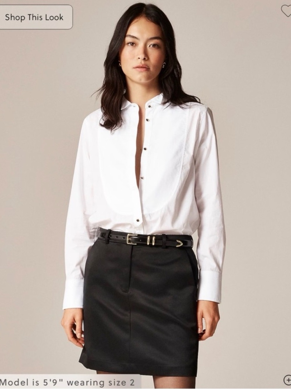 Jcrew Garcon Tuxedo poplin henley shirt with enameled black buttons XS
